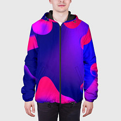 Куртка с капюшоном мужская Жидкий неон, цвет: 3D-черный — фото 2