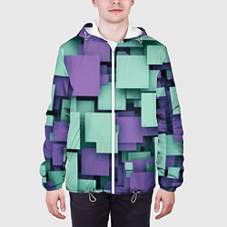 Куртка с капюшоном мужская Trendy geometric pattern, цвет: 3D-белый — фото 2