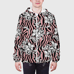 Куртка с капюшоном мужская Floral pattern - vanguard, цвет: 3D-белый — фото 2