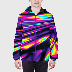 Куртка с капюшоном мужская Glitch colors, цвет: 3D-черный — фото 2