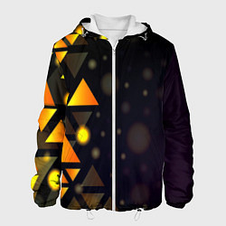 Куртка с капюшоном мужская Светящиеся треугольники боко, цвет: 3D-белый