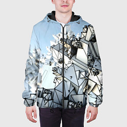 Куртка с капюшоном мужская Новый мир нейросети, цвет: 3D-черный — фото 2