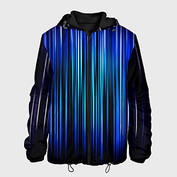 Куртка с капюшоном мужская Neon line stripes, цвет: 3D-черный