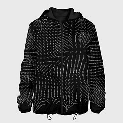 Куртка с капюшоном мужская Паттерн из стрелок, цвет: 3D-черный