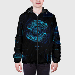 Куртка с капюшоном мужская Кибер абстракт, цвет: 3D-черный — фото 2