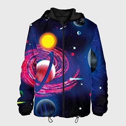 Куртка с капюшоном мужская Вселенная, космос, цвет: 3D-черный