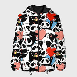 Мужская куртка Панды с сердечками