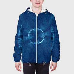 Куртка с капюшоном мужская Синий круг тай-дай, цвет: 3D-белый — фото 2