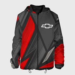 Куртка с капюшоном мужская Chevrolet sports racing, цвет: 3D-черный