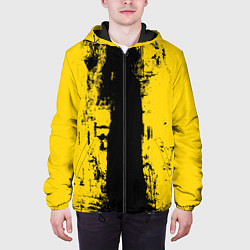 Куртка с капюшоном мужская Вертикальная черно-желтая полоса Cyberpunk 2077, цвет: 3D-черный — фото 2