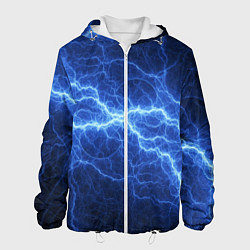 Куртка с капюшоном мужская Разряд электричества, цвет: 3D-белый