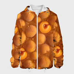Куртка с капюшоном мужская Сочная текстура из персиков, цвет: 3D-белый