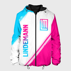 Куртка с капюшоном мужская Lindemann neon gradient style: надпись, символ, цвет: 3D-черный