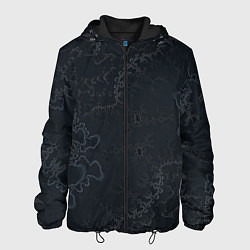 Куртка с капюшоном мужская Бесшовный дымчатый узор, цвет: 3D-черный