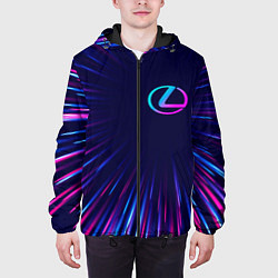 Куртка с капюшоном мужская Lexus neon speed lines, цвет: 3D-черный — фото 2