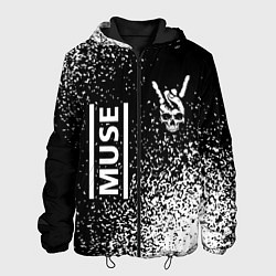 Мужская куртка Muse и рок символ на темном фоне