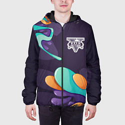 Куртка с капюшоном мужская GTA graffity splash, цвет: 3D-черный — фото 2
