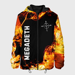 Куртка с капюшоном мужская Megadeth и пылающий огонь, цвет: 3D-черный