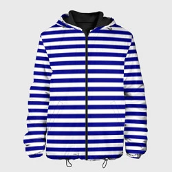 Куртка с капюшоном мужская Тельняшка синяя ВМФ, цвет: 3D-черный