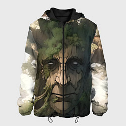 Куртка с капюшоном мужская Аниме Мудрое дерево, цвет: 3D-черный