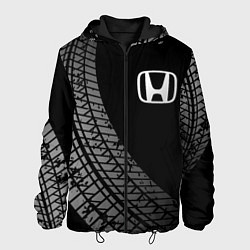 Куртка с капюшоном мужская Honda tire tracks, цвет: 3D-черный