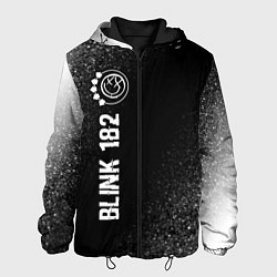 Куртка с капюшоном мужская Blink 182 glitch на темном фоне: по-вертикали, цвет: 3D-черный