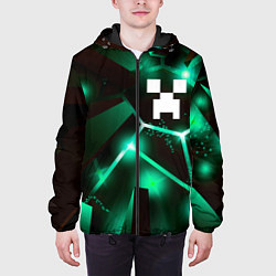 Куртка с капюшоном мужская Minecraft разлом плит, цвет: 3D-черный — фото 2