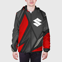 Куртка с капюшоном мужская Suzuki sports racing, цвет: 3D-черный — фото 2