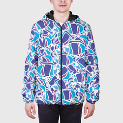 Куртка с капюшоном мужская Абстракция рыбка, цвет: 3D-черный — фото 2