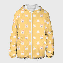 Куртка с капюшоном мужская Кролики паттерн, цвет: 3D-белый