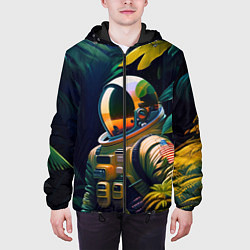 Куртка с капюшоном мужская Космонавт в зарослях, цвет: 3D-черный — фото 2