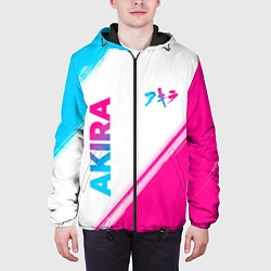 Куртка с капюшоном мужская Akira neon gradient style: надпись, символ, цвет: 3D-черный — фото 2