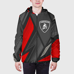 Куртка с капюшоном мужская Lamborghini sports racing, цвет: 3D-черный — фото 2