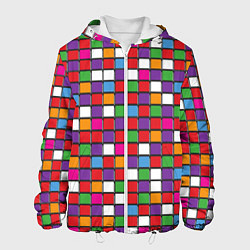 Куртка с капюшоном мужская Color cubes, цвет: 3D-белый