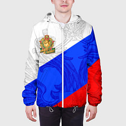 Куртка с капюшоном мужская Россия - пограничные войска, цвет: 3D-белый — фото 2