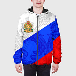 Куртка с капюшоном мужская Россия - пограничные войска, цвет: 3D-черный — фото 2