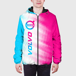 Куртка с капюшоном мужская Volvo neon gradient style: по-вертикали, цвет: 3D-черный — фото 2