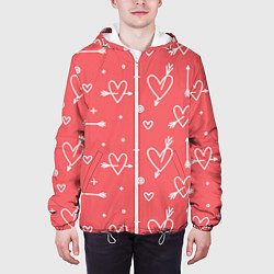Куртка с капюшоном мужская Love is love, цвет: 3D-белый — фото 2