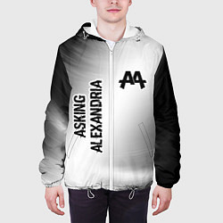 Куртка с капюшоном мужская Asking Alexandria glitch на светлом фоне: надпись,, цвет: 3D-белый — фото 2