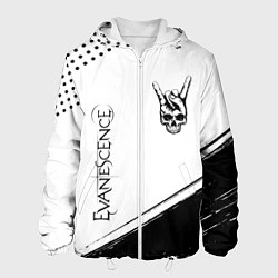 Мужская куртка Evanescence и рок символ на светлом фоне