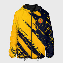Куртка с капюшоном мужская ФК Манчестер Юнайтед эмблема, цвет: 3D-черный