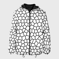 Куртка с капюшоном мужская Мозаика белый, цвет: 3D-черный