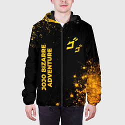 Куртка с капюшоном мужская JoJo Bizarre Adventure - gold gradient: надпись, с, цвет: 3D-черный — фото 2
