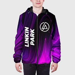 Куртка с капюшоном мужская Linkin Park violet plasma, цвет: 3D-черный — фото 2