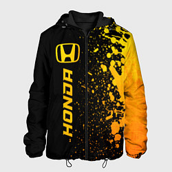 Куртка с капюшоном мужская Honda - gold gradient: по-вертикали, цвет: 3D-черный