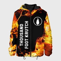 Куртка с капюшоном мужская Thousand Foot Krutch и пылающий огонь, цвет: 3D-черный