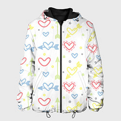 Куртка с капюшоном мужская Color hearts, цвет: 3D-черный