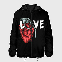 Куртка с капюшоном мужская Heart grenade, цвет: 3D-черный