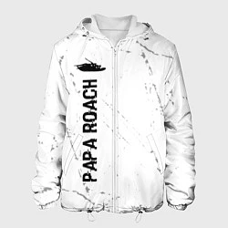 Куртка с капюшоном мужская Papa Roach glitch на светлом фоне: по-вертикали, цвет: 3D-белый