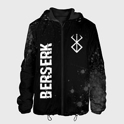 Куртка с капюшоном мужская Berserk glitch на темном фоне: надпись, символ, цвет: 3D-черный